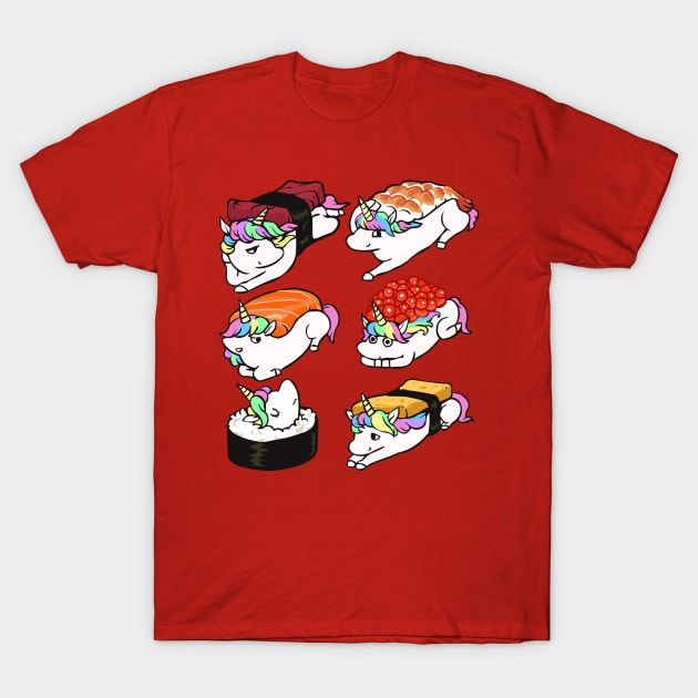 Sushi Unicorn T-Shirt by huebucket